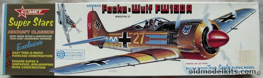 Comet Focke-Wulf FW-190 A - 'Super Stars' Series 21 inch Wingspan Flying Model, 1621-250 plastic model kit